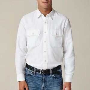 Express white stretch cotton fitted double breast pocket MK2 oxford shirt NWT